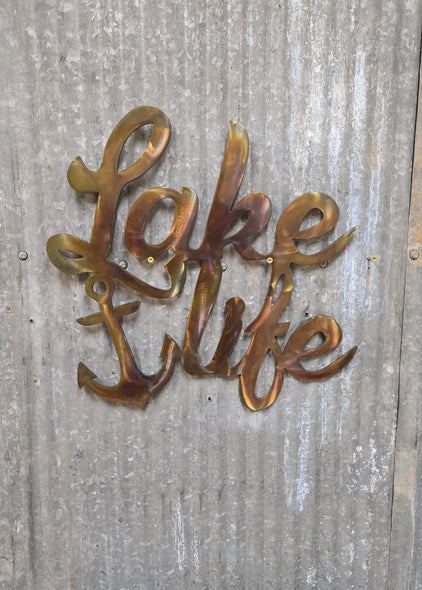 Lake Life with Anchor Wall Sign