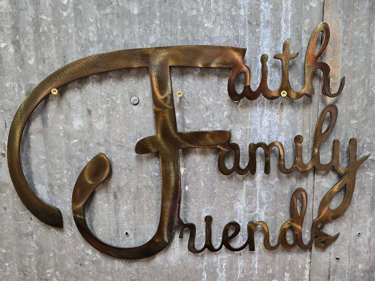 Faith Family Friends – Inspirational Metal Wall Art