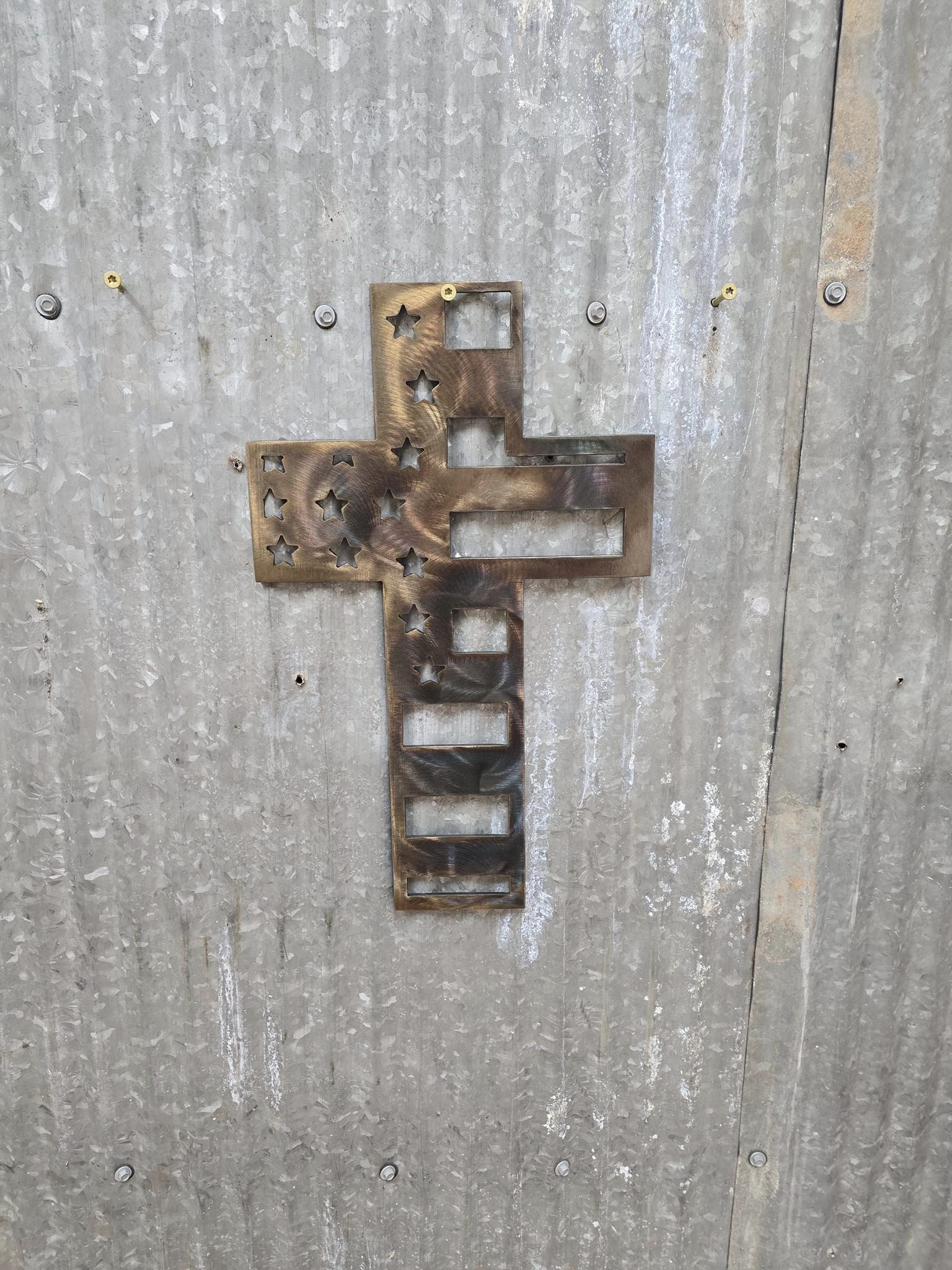 Flag Cross – Patriotic Christian Metal Wall Art