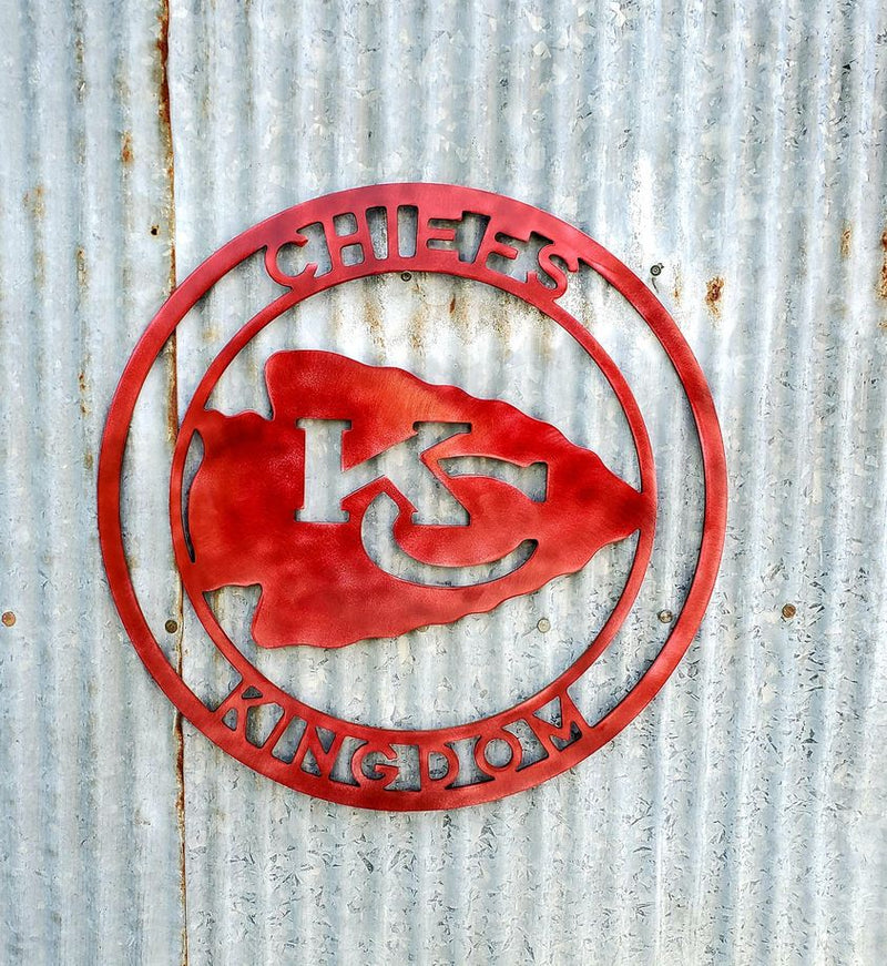 KC Chiefs Kingdom Mancave Metal Sign