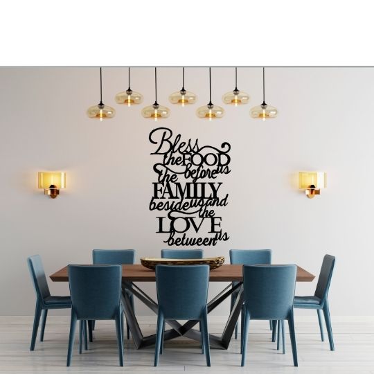 "Bless This Food Before Us" Script Wall Décor. Bless the food before us Metal Home Decor Sign - LAG Metal Worx