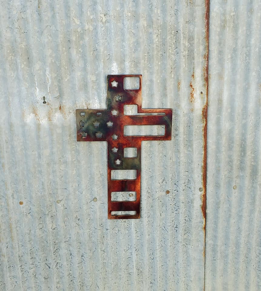 Cross with American Flag Design