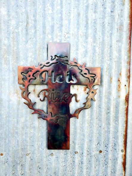 He is Risen Metal Cross